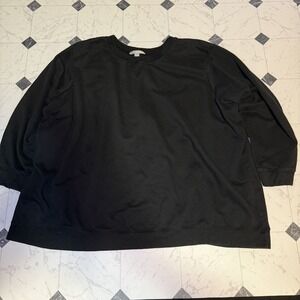 Avon Utility Black Crewneck Sweatshirt Womens 4X Oversized Minimalist
